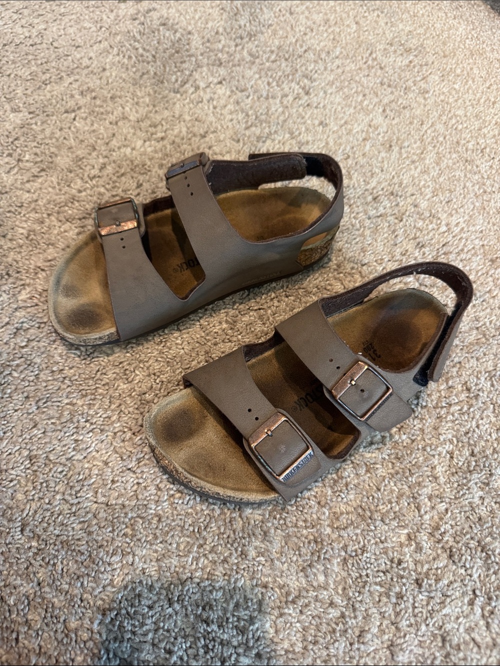 Kids Birkenstock Brown Adjustable Two-Strap Sandals